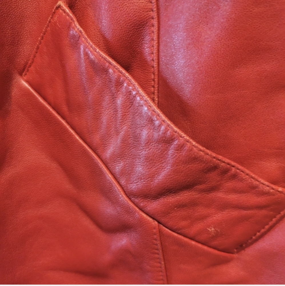 Valerie Stevens Red Leather Jacket - Picture 5 of 7